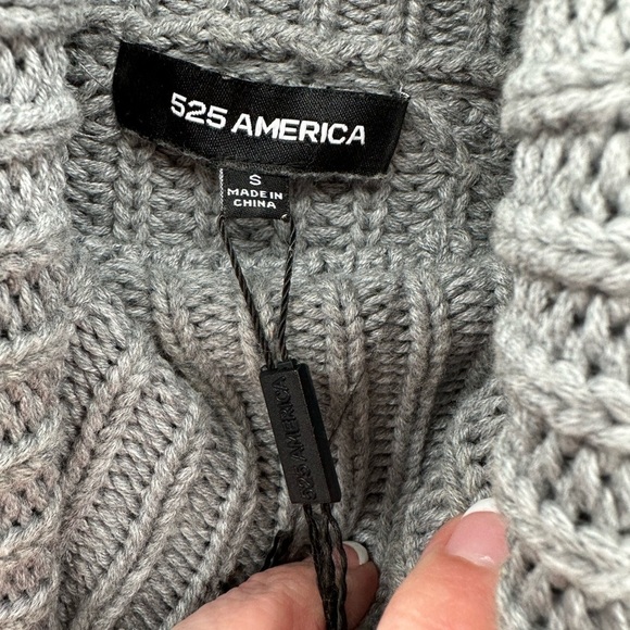 REVOLVE S 525 AMERICA chunky Gray oversized woman cowl fisherman core Sweater - Picture 8 of 13